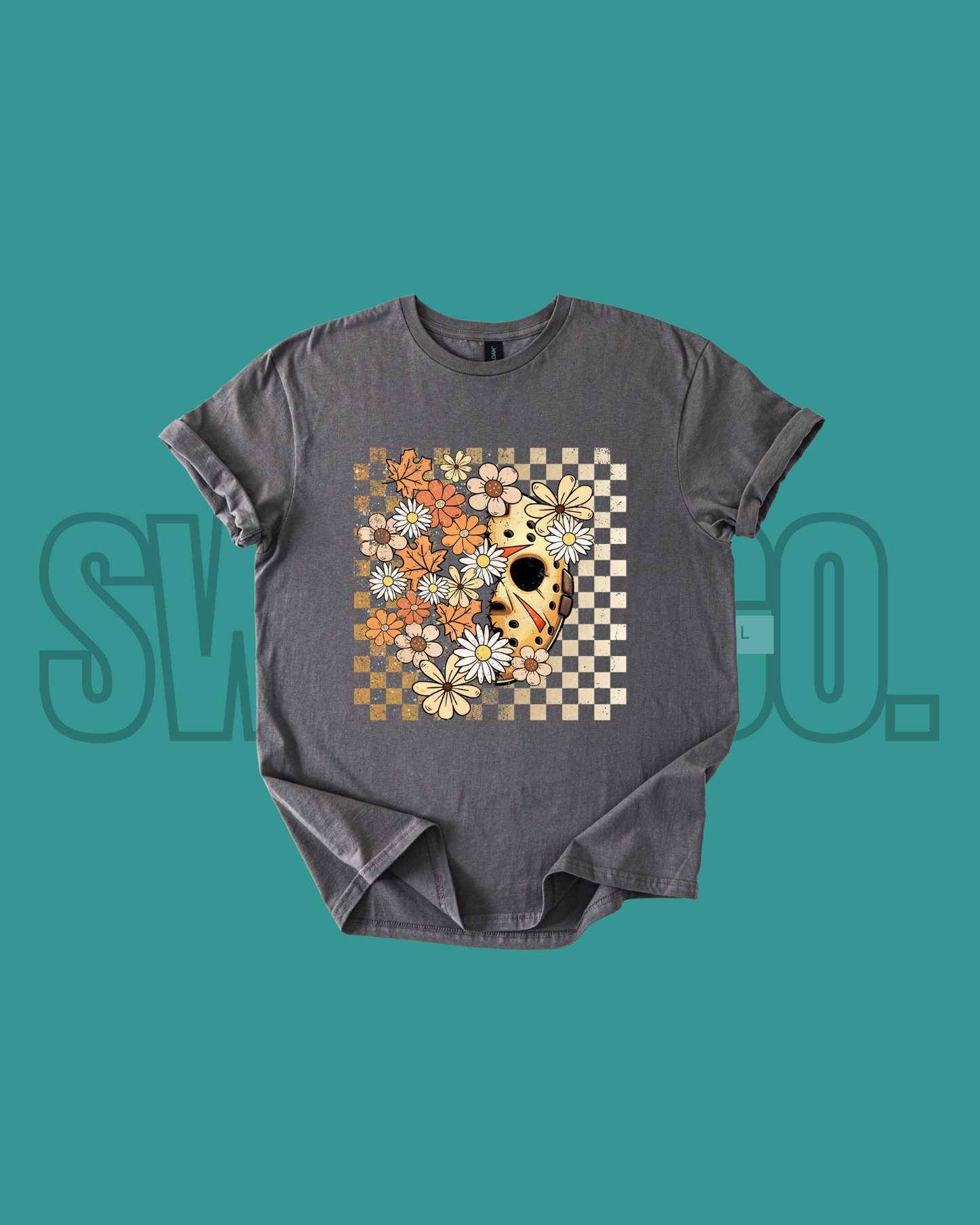 Killers Summerween Floral T-Shirt | Spooky Cute Halloween in July Tee | Summer Goth Aesthetic Shirt | Ghost, Knife & Flower Graphic Tee