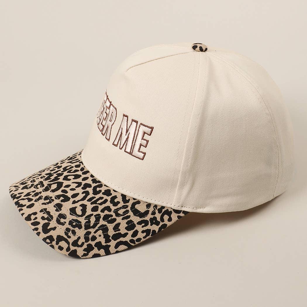 BEER ME Embroidered Leopard Trucker Hat
