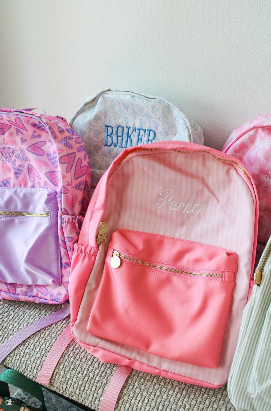 Personalized Pink Stripe Backpack – Standard Size | Back to School Must-Have