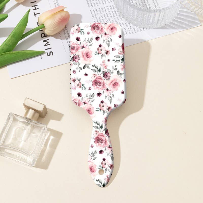 Large Detangle Paddle Hair Brush Comb – Floral | Optional Personalization | Perfect for Daily Use or Gifting