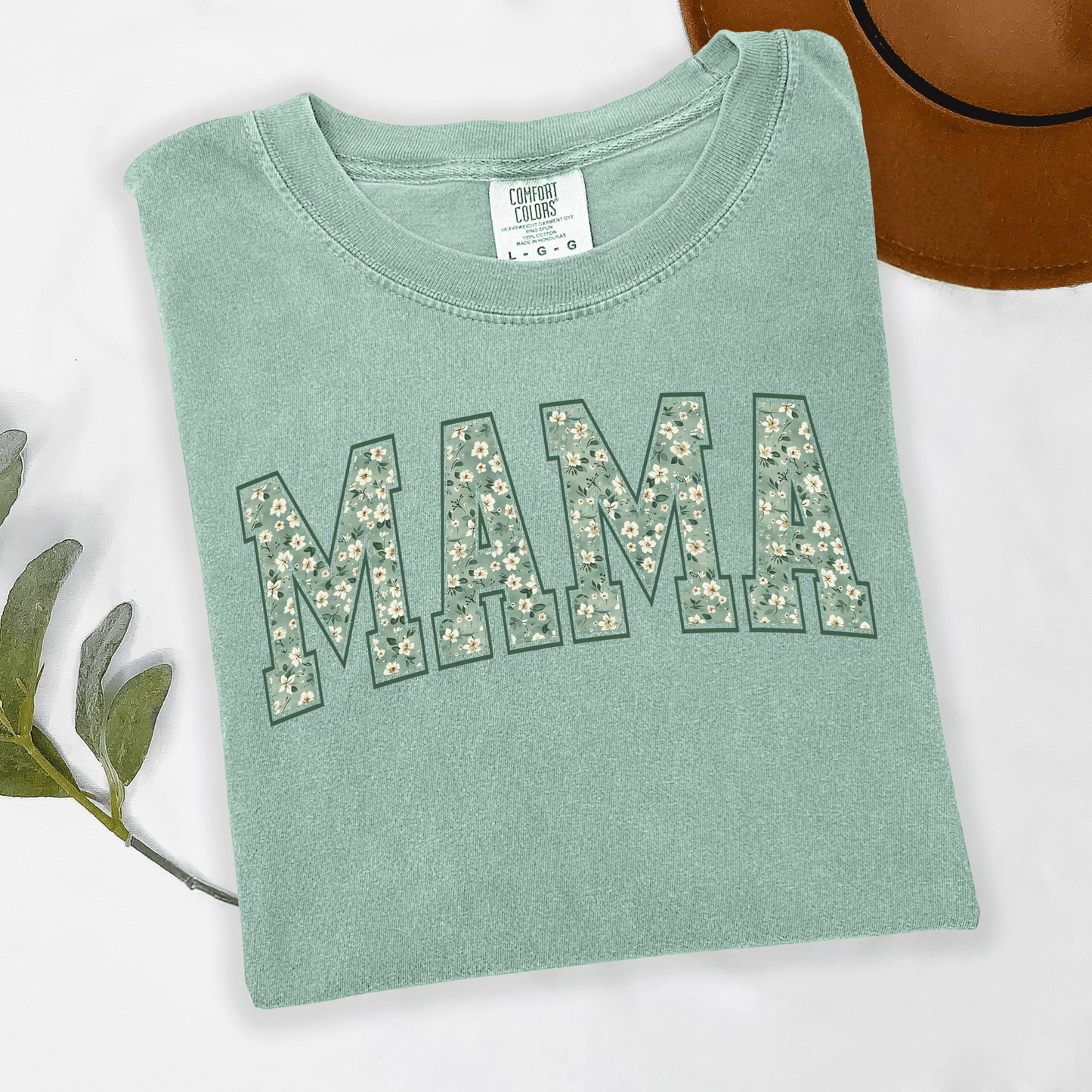 Mama Green Floral Graphic Tee or Crewneck Sweatshirt