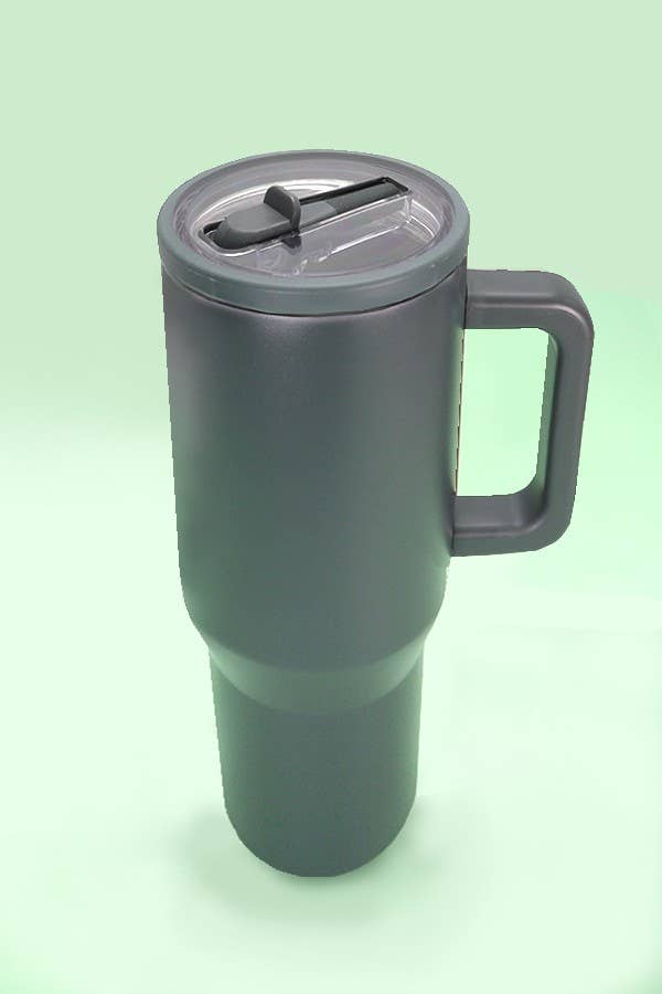 Personalized 40oz Tumbler with Handle β Laser Engraved, Spill-Proof, Triple Wall Insulated, Custom Name Cup