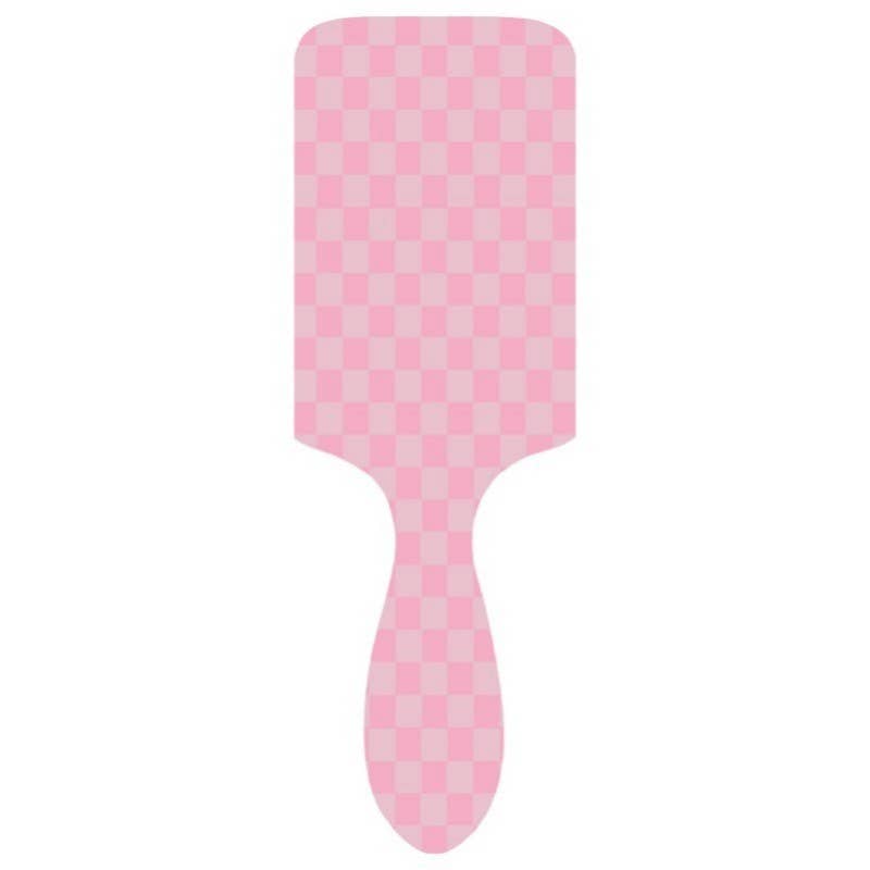 Large Detangle Paddle Hairbrush | Checkered Pink