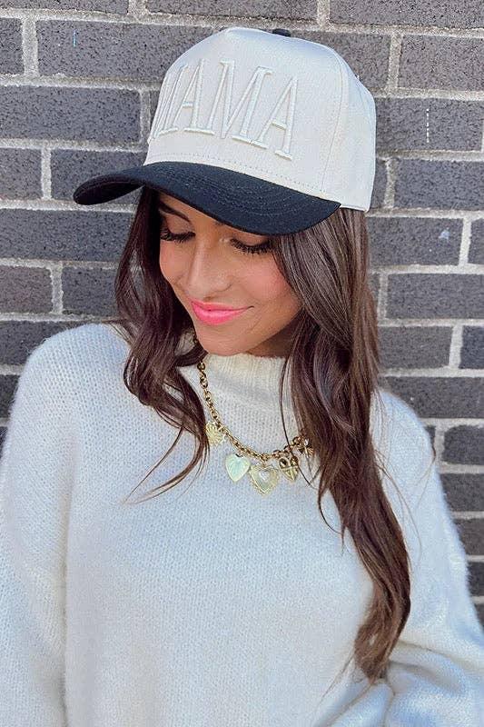 Mama Monochromatic 3D Embroidered Hat