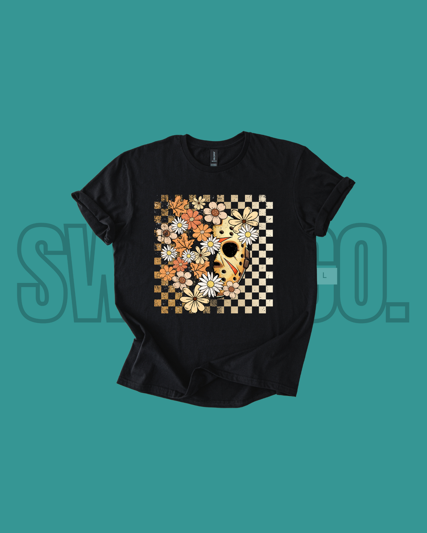 Killers Summerween Floral T-Shirt | Spooky Cute Halloween in July Tee | Summer Goth Aesthetic Shirt | Ghost, Knife & Flower Graphic Tee