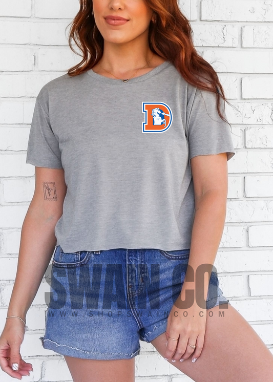 Vintage Inspired Denver Football Cropped Tee | Retro Game Day Shirt | Women’s Fall Outfit