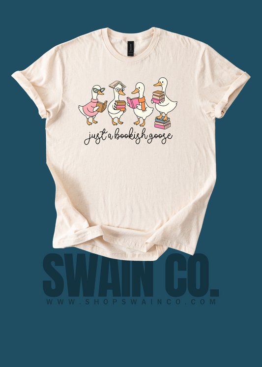 Just a Bookish Goose Shirt | Funny Book Lover Tee | Cozy Reading Gift