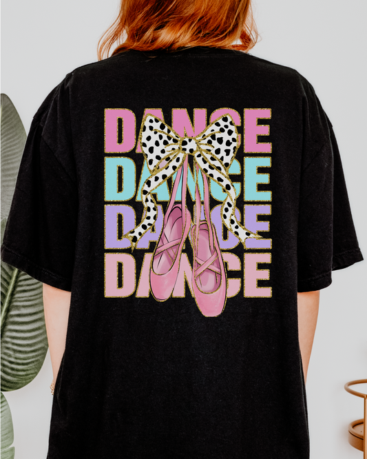 Personalized Dance T-Shirt with Pastel Cheetah Print Shoes | Custom Dancer Name Shirt | Dance Recital Gift | Girls Dance Tee | Studio Squad Shirt