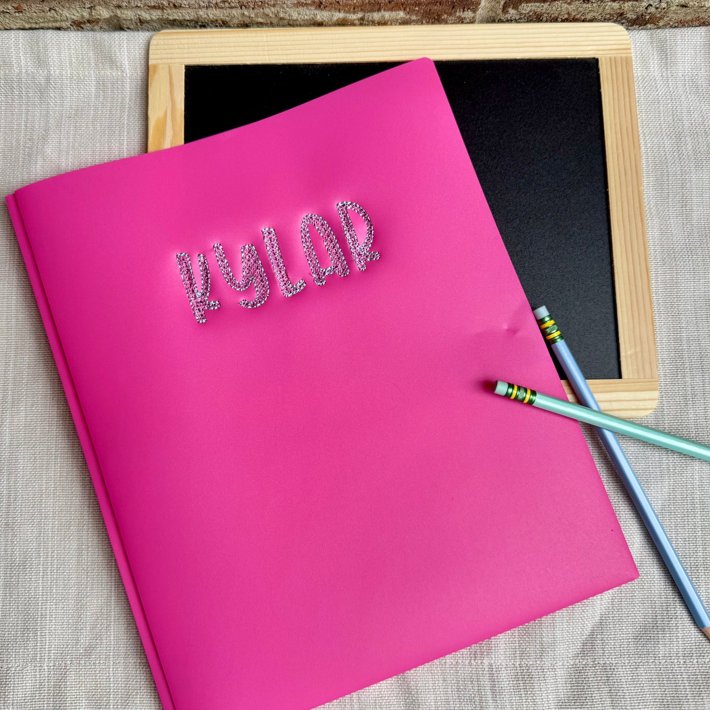 Personalized Embroidered Two-Pocket Folder, Notebook – Custom School, Office, or Gift Folder