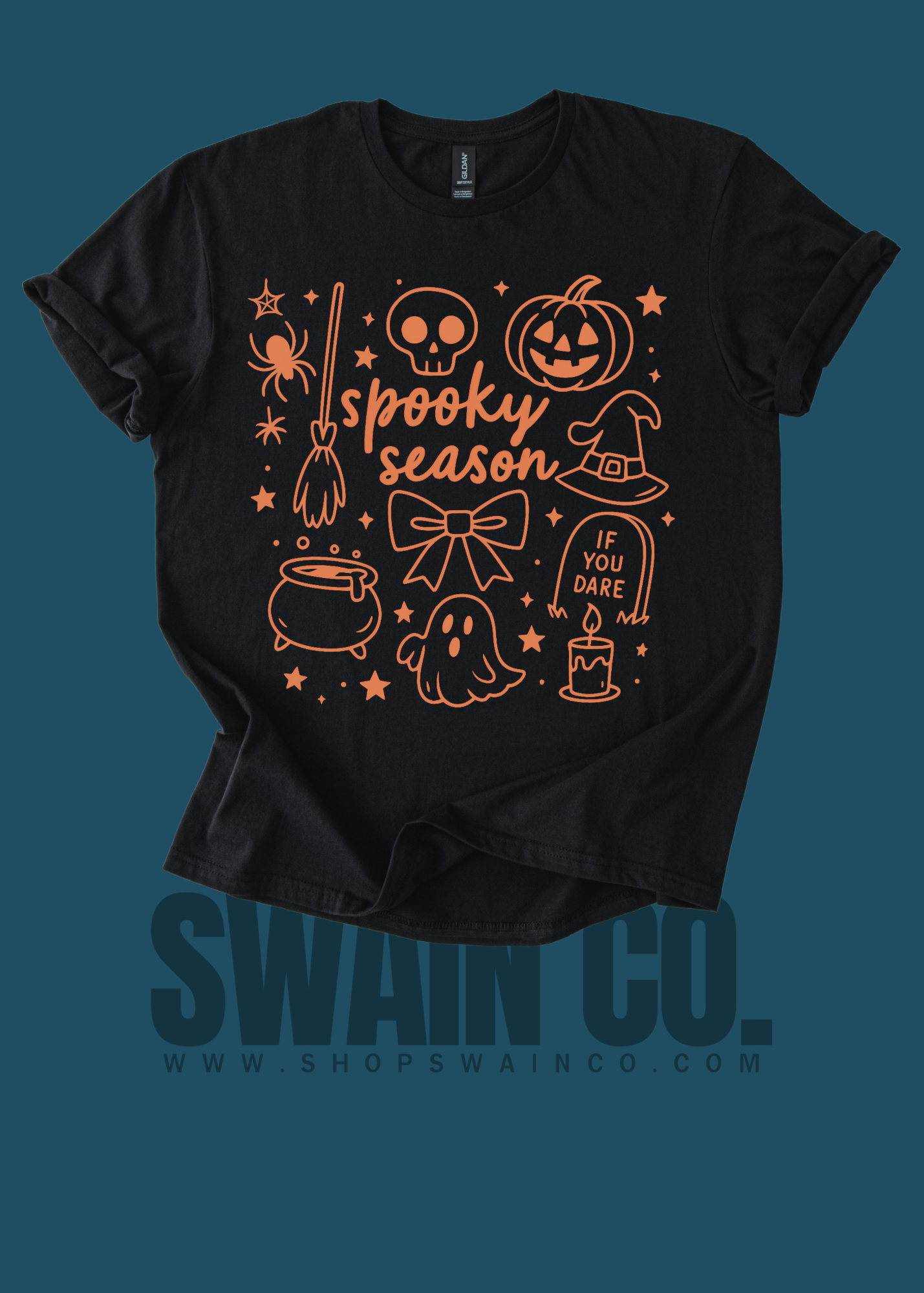 Spooky Season Doodle Graphic Tee | Halloween T-Shirt | Cute Fall Pumpkin Ghost Shirt