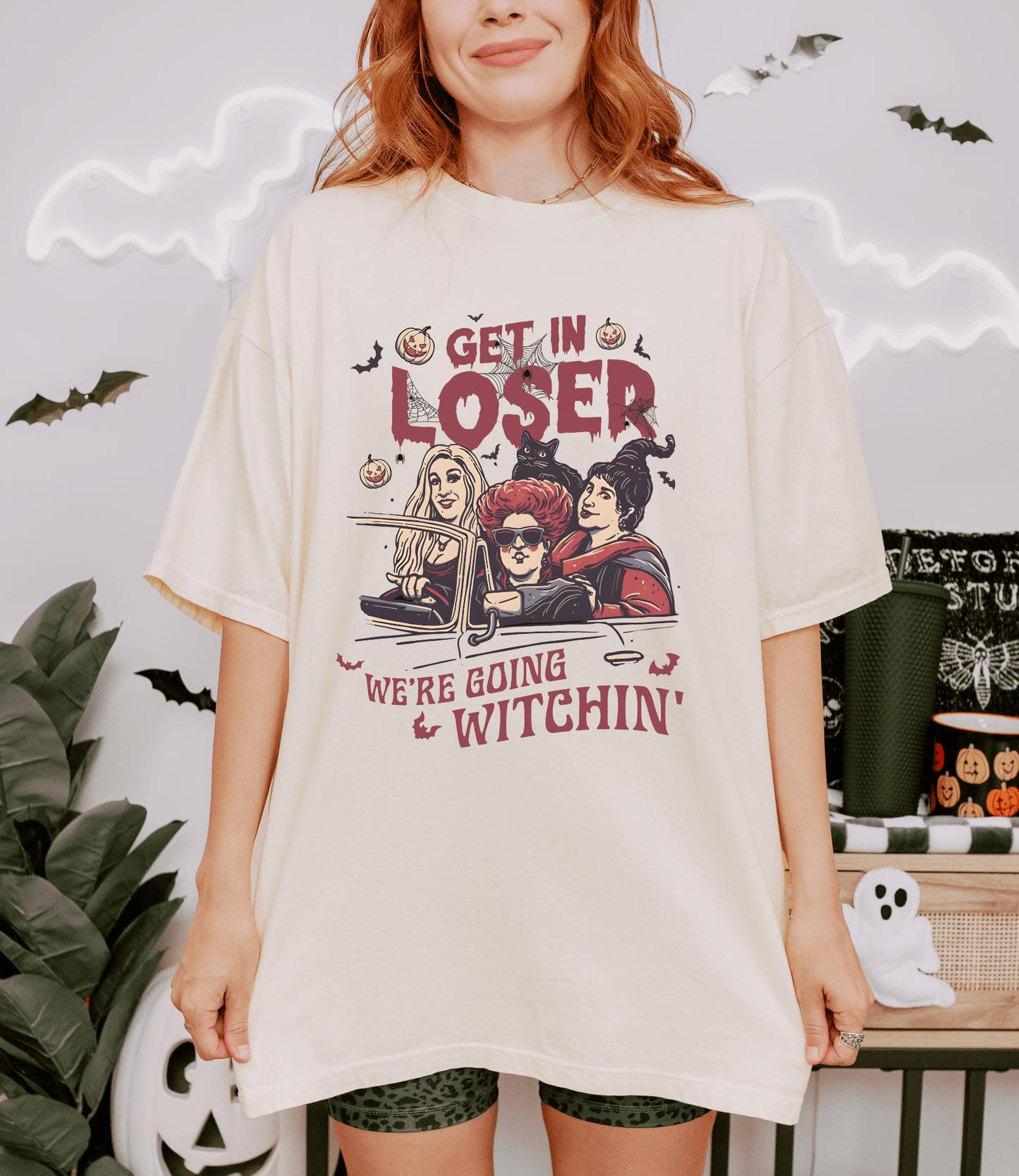 Get In Loser We're Going Witching Tee or Crewneck Sweatshirt | Funny Halloween Shirt | Witchy Graphic Tee | Spooky Season Outfit | Fall Apparel