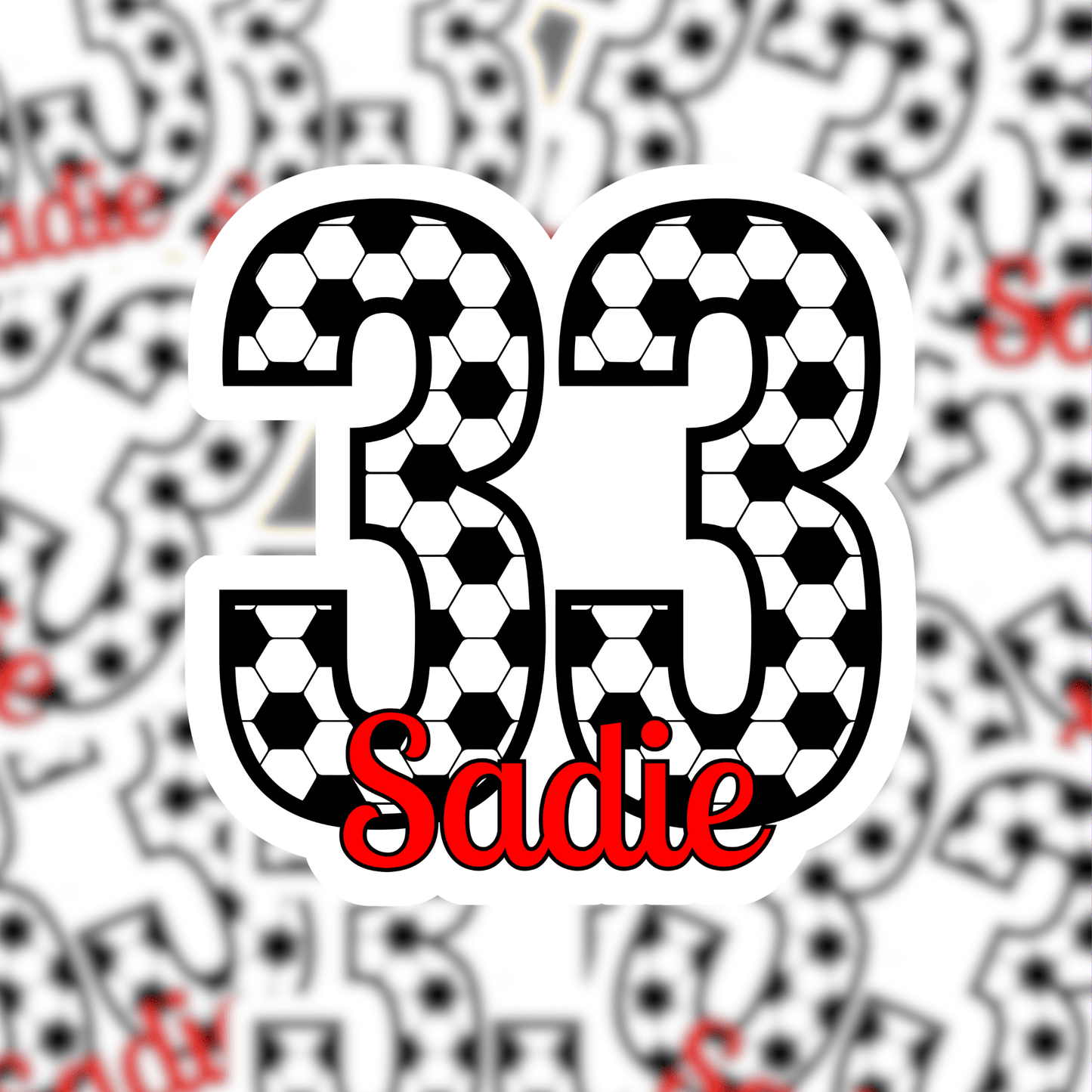 Personalized Soccer Number and Name Sticker