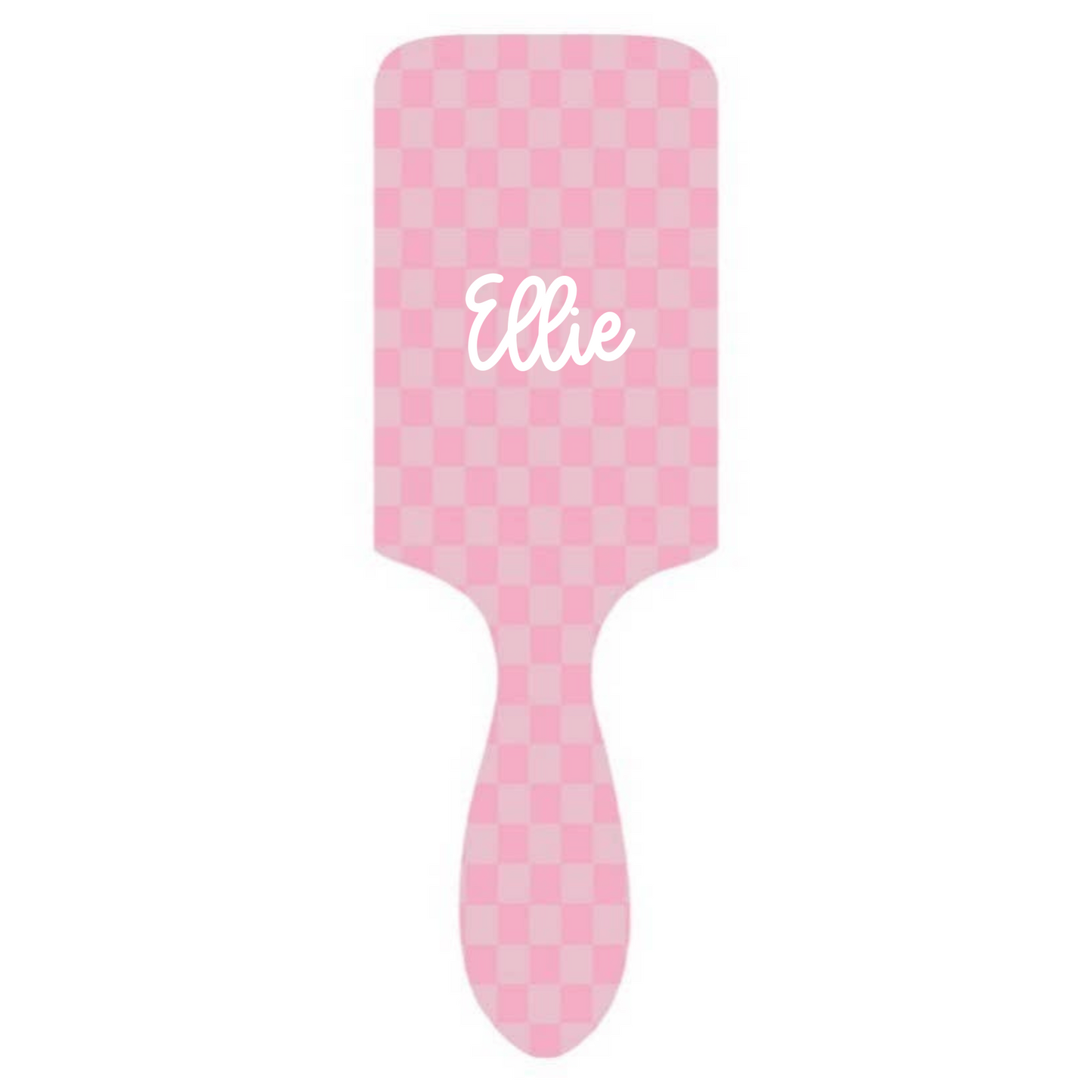 Large Detangle Paddle Hairbrush | Checkered Pink