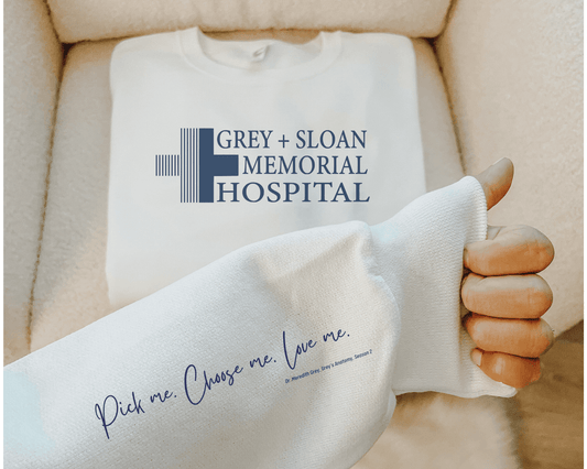 Grey’s Anatomy Grey Sloan Memorial Crewneck Sweatshirt - Swain Co. Designs & Apparel