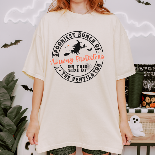 Spookiest Bunch of Airway Protectors Halloween RT Shirt – Funny Respiratory Therapist Tee