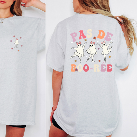 Pas De BOO-Ree Halloween Dance Shirt – Ballet Halloween Tee – Funny Ghost Dance Shirt – Dance Studio Tee
