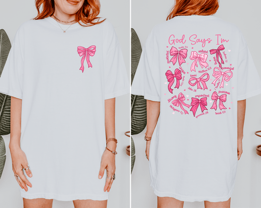 God Says I am Bow  Graphic Tee