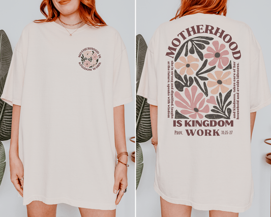 Motherhood is Kingdom Work Christian Graphic Tee