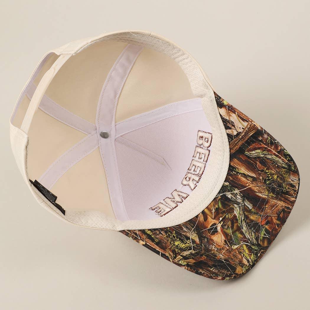 BEER ME Embroidered Leopard Trucker Hat