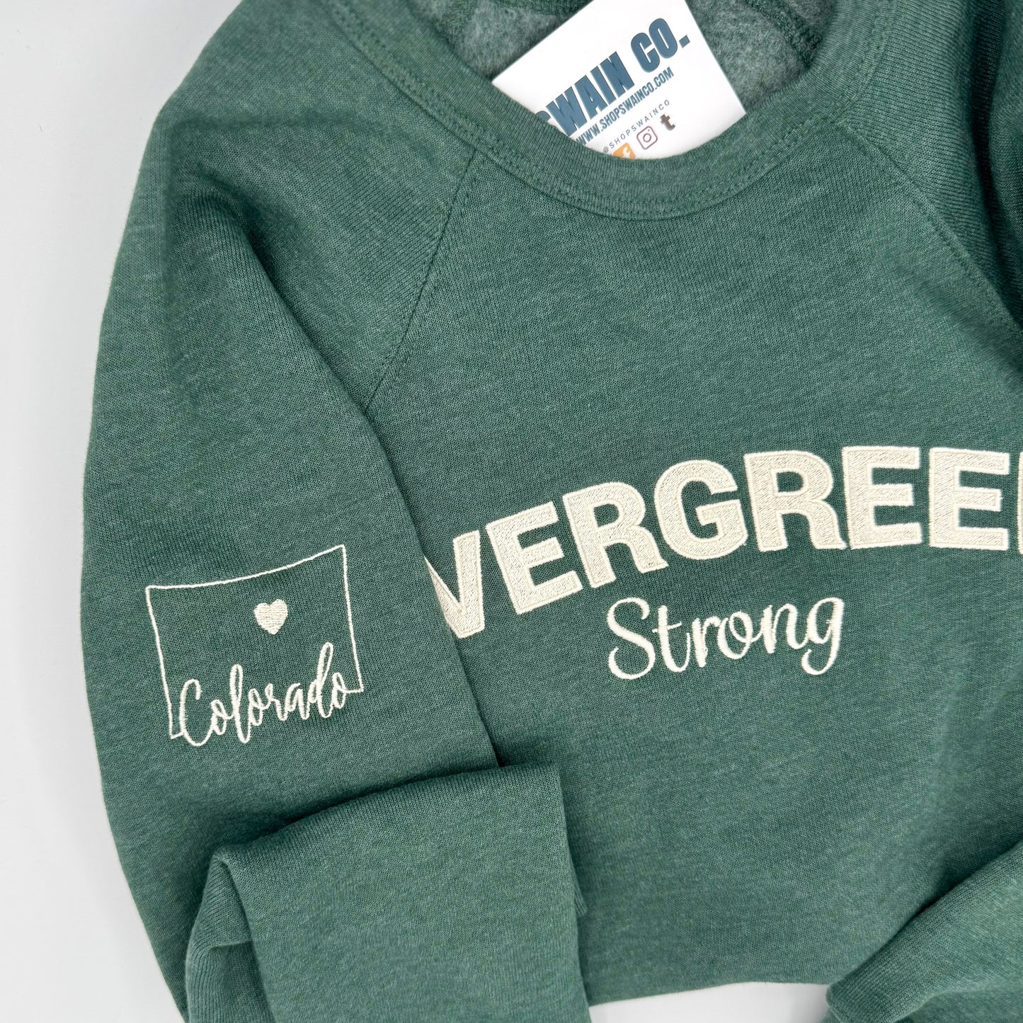 Mountain Strong Embroidered Sweatshirt | All Proceeds Benefit Evergreen, CO