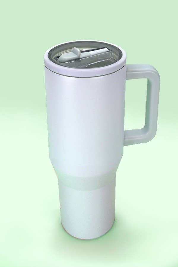 Personalized 40oz Tumbler with Handle – Laser Engraved, Spill-Proof, Triple Wall Insulated, Custom Name Cup