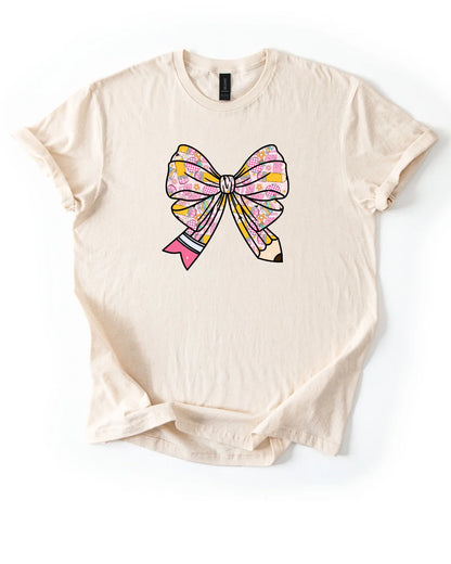 Preppy Bow Teacher Shirt | The Original Teacher-Core Tee™ | Back to School Outfit Must-Have | Girly Classroom Aesthetic Tee