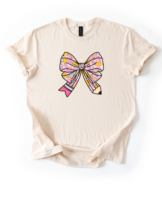Preppy Bow Teacher Shirt | The Original Teacher-Core Tee™ | Back to School Outfit Must-Have | Girly Classroom Aesthetic Tee