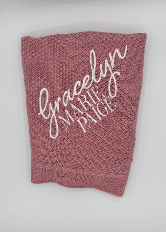 Personalized Baby Blanket with Name, Embroidered Knitted Baby Blanket, Custom Newborn Gift, Baby Shower Gift, Soft Knit Baby Blanket, Custom Name Blanket, New Mom Gift, Hospital Photo Prop