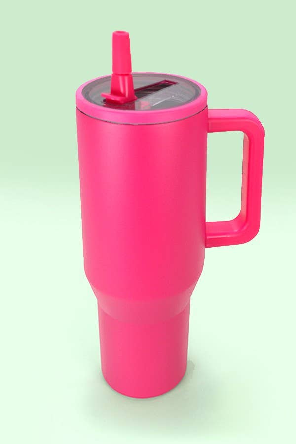 Personalized 40oz Tumbler with Handle – Laser Engraved, Spill-Proof, Triple Wall Insulated, Custom Name Cup