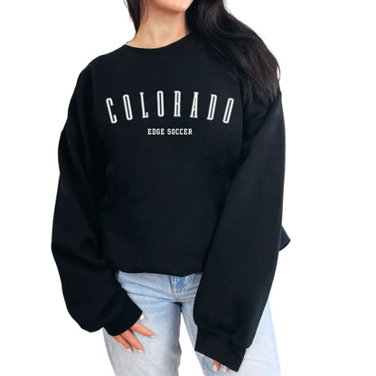 Colorado Edge Soccer Crewneck Sweatshirt | Custom Sweatshirt with Team Name & Number | Number on Upper Sleeve