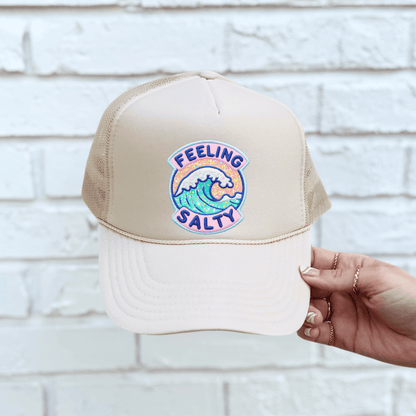 Feeling Salty Trucker Hat | Funny Summer Hat | Embroidered Beach Hat | Coastal Style Cap | Vacation Trucker Hat | Salty Hat for Her
