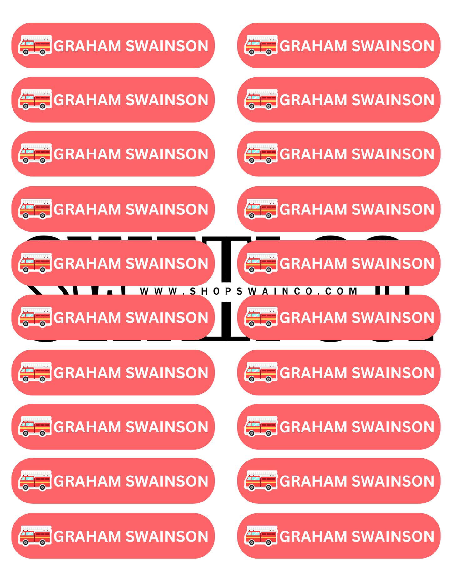 Custom Childcare Labels – Set of 20 Water-Resistant Name Stickers
