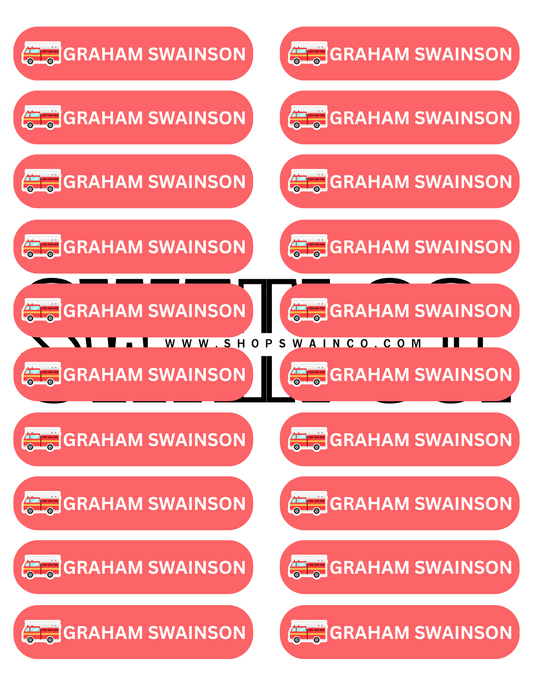 Custom Childcare Labels – Set of 20 Water-Resistant Name Stickers