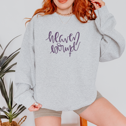 Heaven Bound Embroidered Crewneck Sweatshirt | Christian Sweatshirt | Faith-Based Crewneck | Minimalist Embroidered Pullover | Unisex Christian Apparel