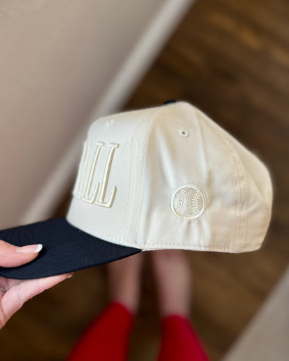 Monochromatic 3D Puff Embroidered Baseball Hat | Baseball Mom Hat | Baseball Team Hat | Embroidered Baseball Cap with Side Baseball | Sports Mom Gift