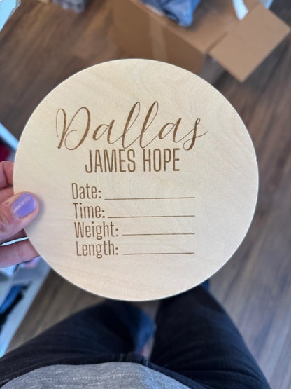 Custom Baby Arrival Announcement Sign, Baby Name With Birth Stats, Personalized Baby Announcement Sign, Sign for Hospital