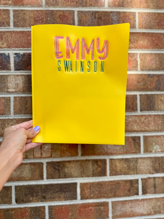 Personalized Embroidered Two-Pocket Folder – Custom School, Office, or Gift Folder