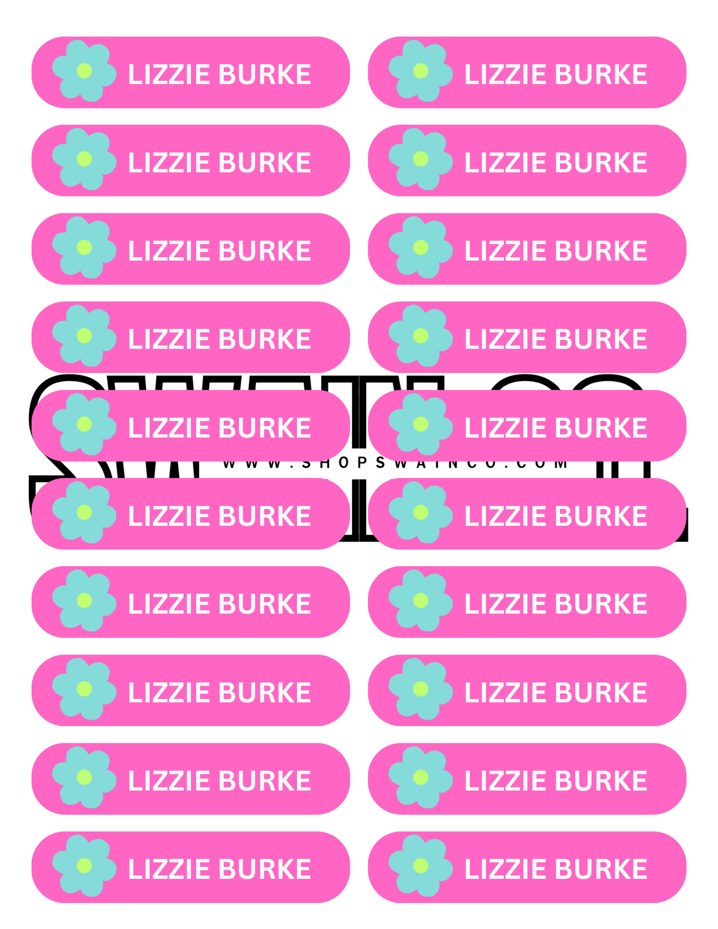 Custom Childcare Labels – Set of 20 Water-Resistant Name Stickers