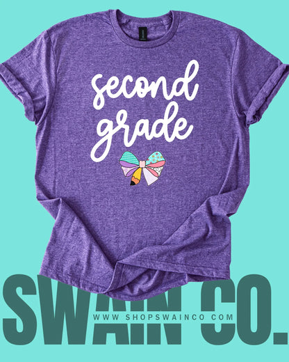 Personalized Pencil Bow T-Shirt – Custom Teacher or Grade Name Tee – Back to School Shirt – Teacher Gift – Student Shirt – Classroom Style