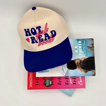 Hot Girls Read Books Trucker Hat | Book Lover Gift | Aesthetic Embroidered Hat | Reading Hat for Women | Cute Trucker Cap | Bookish Girl Accessory