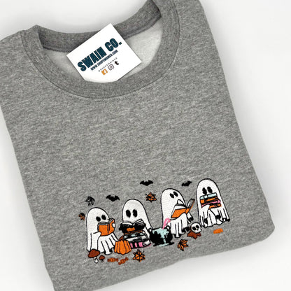 Book Ghost Embroidered Sweatshirt | Cozy Fall Reading & Halloween Crewneck