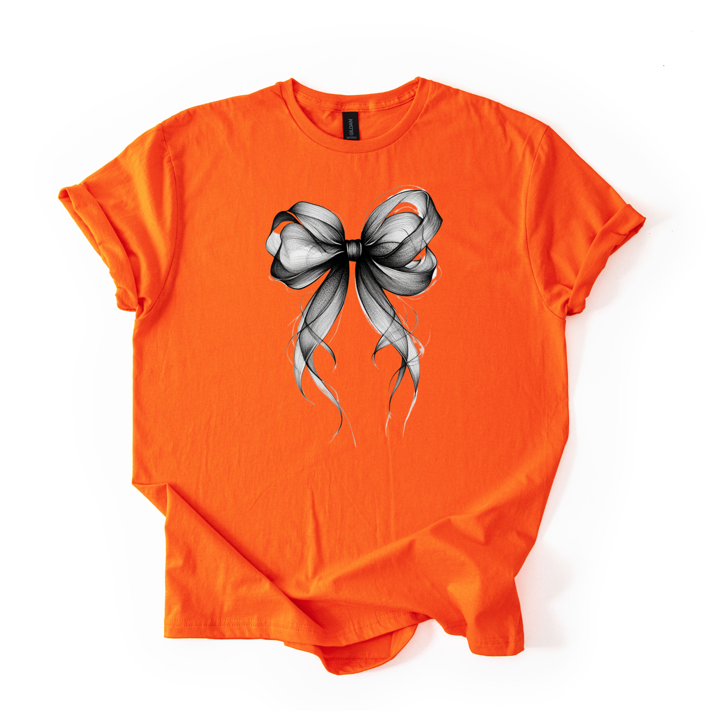 Black Sheer Bow Graphic T-Shirt | Minimalist Coquette Aesthetic Tee | Halloween T-Shirt