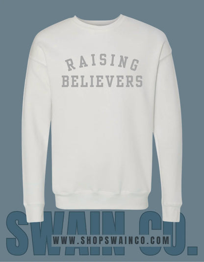 Raising Believers Sweatshirt | Bella Canvas Fleece | Christian Mom Gift | Faith Based Apparel | Cozy Sweatshirt | Soft Christian Crewneck