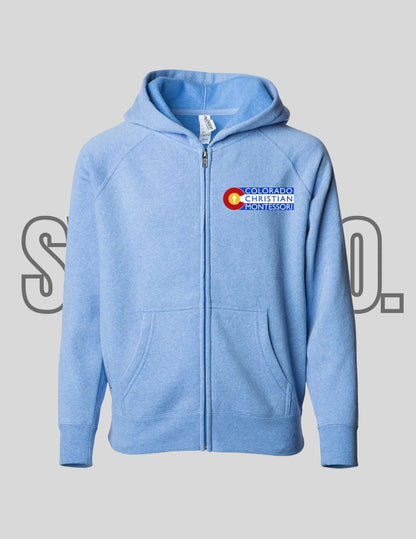 Colorado Christian Montessori Logo Fleece Zip Hoodie