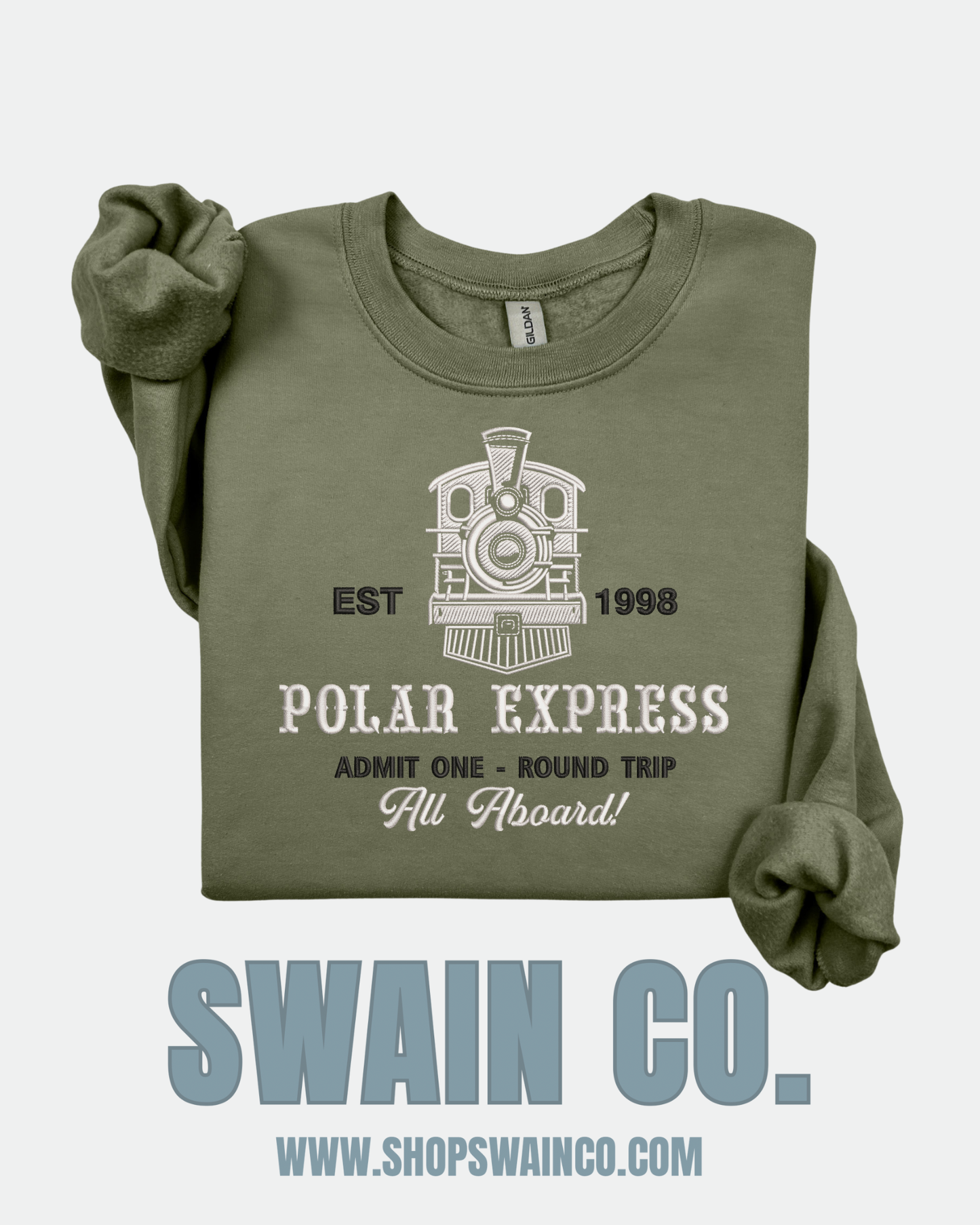 Christmas Train Embroidered Crewneck Sweatshirt | Cozy Holiday Sweatshirt | Retro Christmas Train Embroidery | Christmas Gift for Her or Him