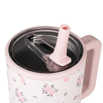 Back to School Personalized Wildrose Floral 20oz Hydrojug™ – Laser Engraved Tumbler with Flip Straw