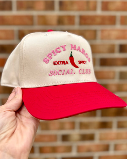 Spicy Margs Social Club Embroidered Hat | Trendy Margarita Baseball Cap | Girls Trip, Bachelorette, Brunch Club Gift