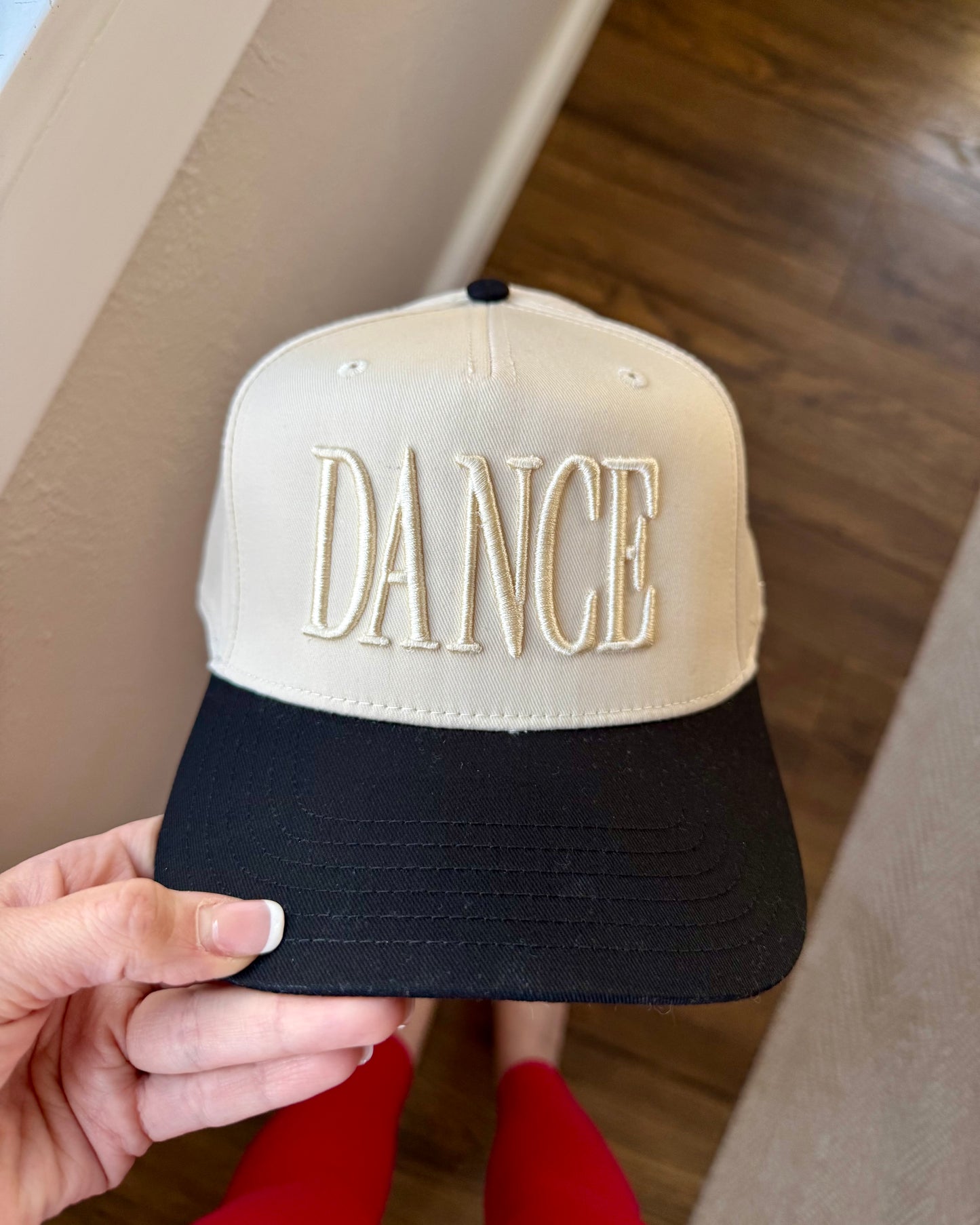 Monochromatic 3D Puff Embroidered DANCE Hat | Custom Dance Team Hat | Dancer Embroidery Side Detail | Dance Mom Gift | Studio Team Apparel
