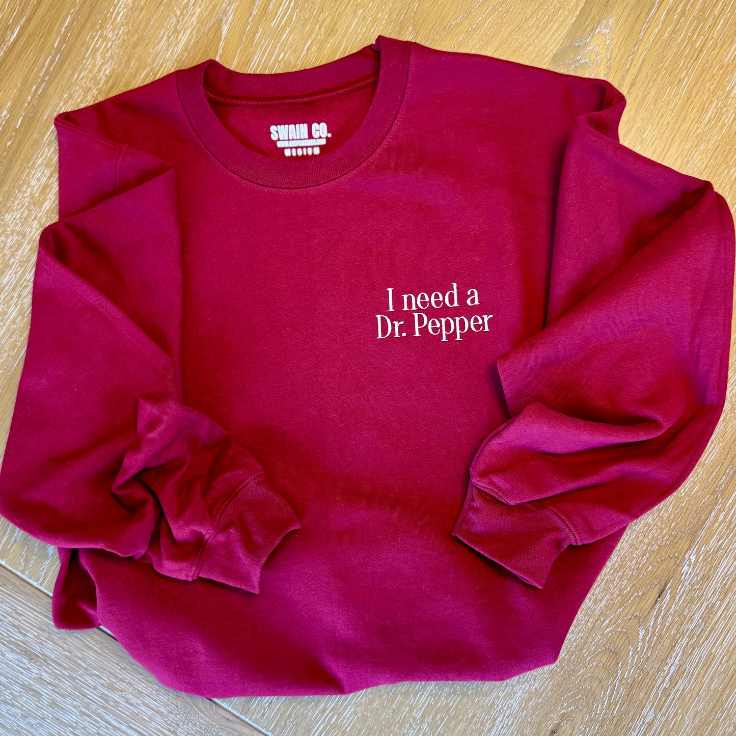 Dr Pepper Embroidered Sweatshirt, Vintage Soda Crewneck, Retro Embroidery Sweater, Dr Pepper Lover Gift