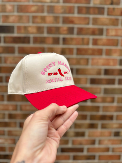Spicy Margs Social Club Embroidered Hat | Trendy Margarita Baseball Cap | Girls Trip, Bachelorette, Brunch Club Gift